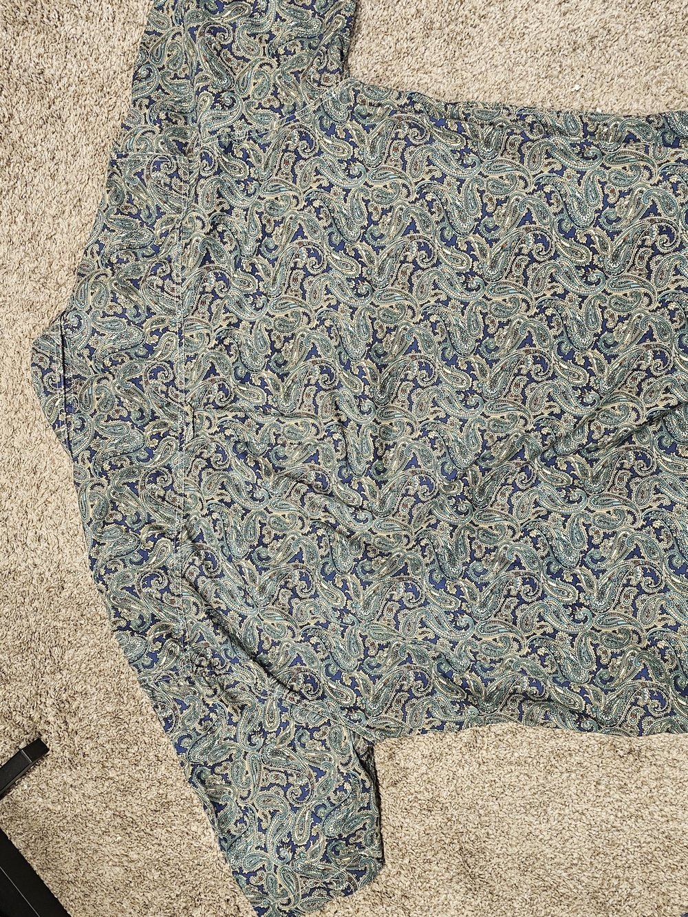 Roper Men's Paisley Short-Sleeve Shirt - Blue/Green 3xlt